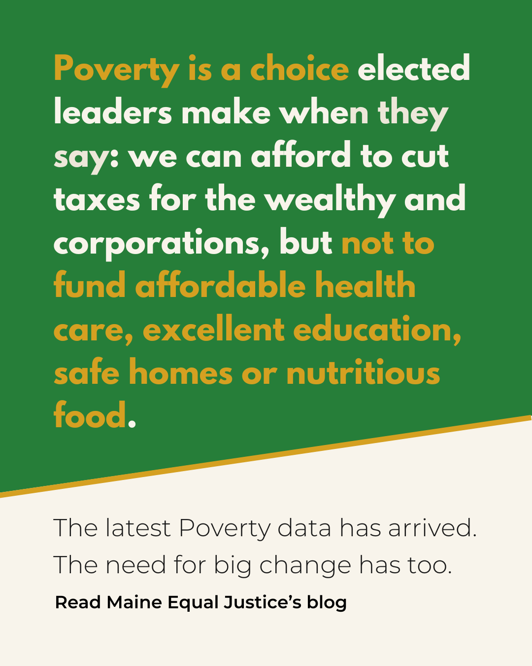 The latest Poverty data has arrived. The need for big change has too.